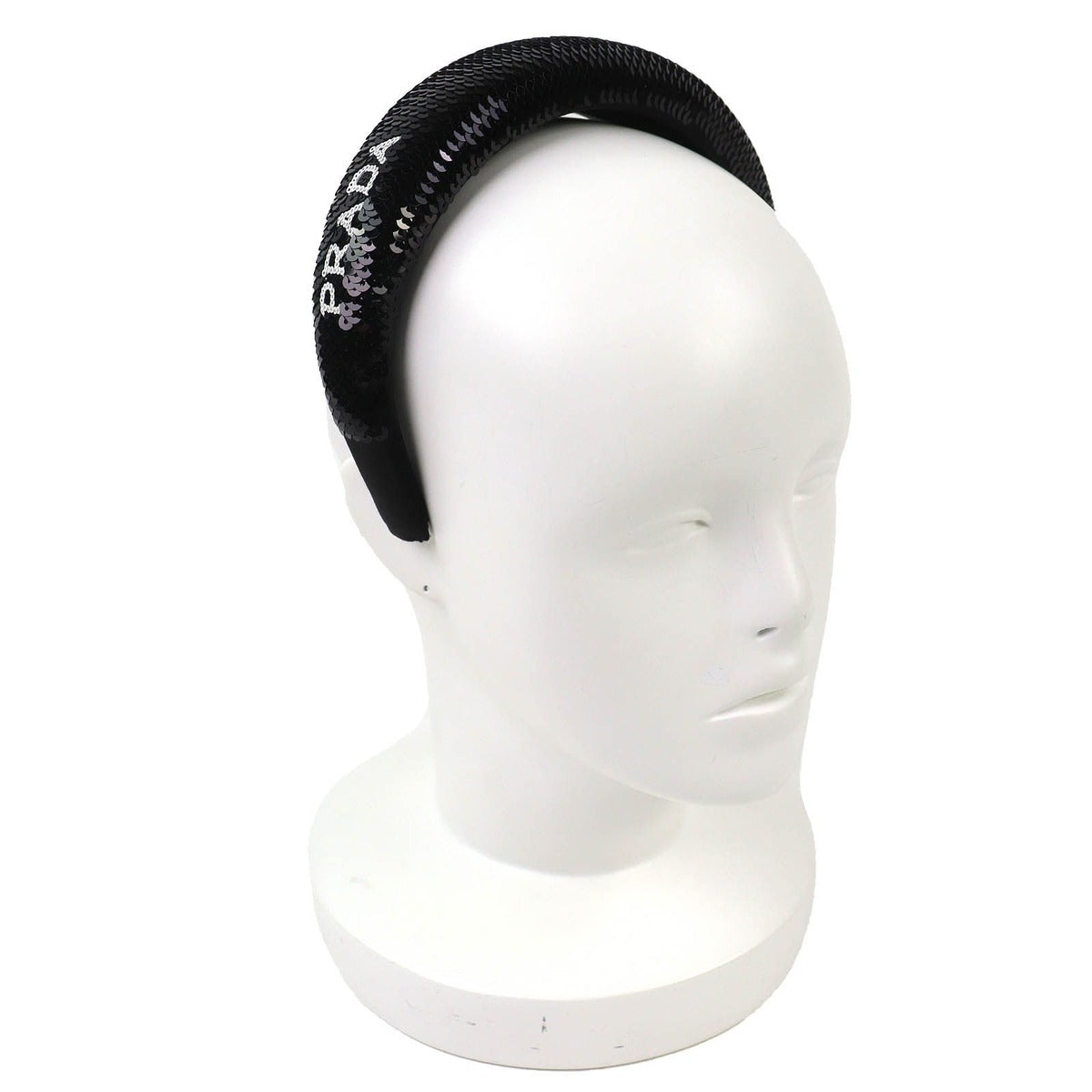 Prada Logo Sequin Headband Hair Black Recommended — view 2