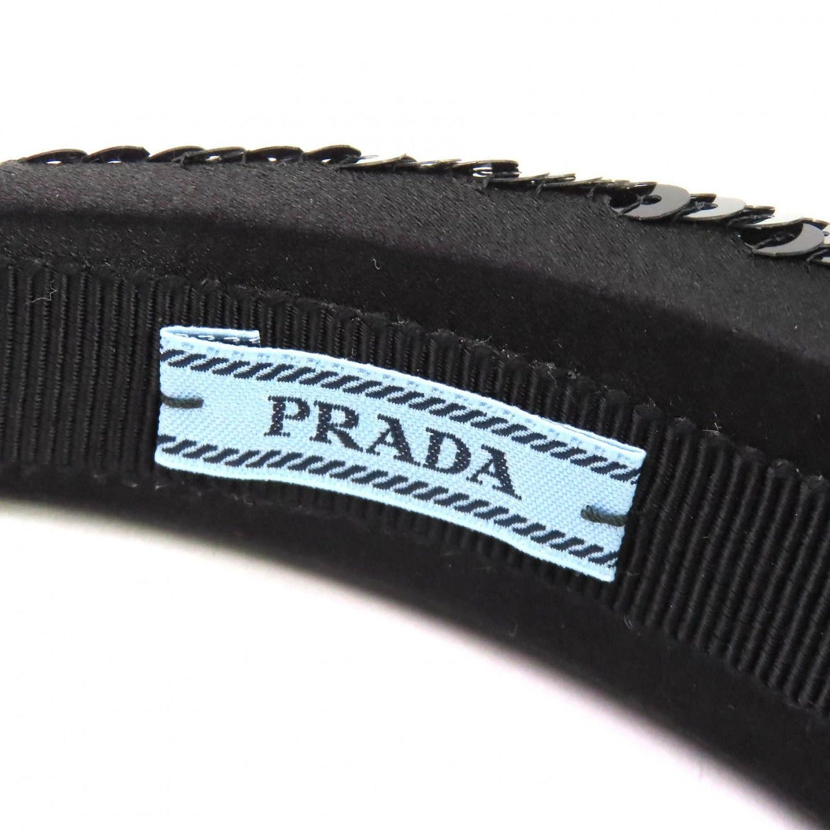 Prada Logo Sequin Headband Hair Black Recommended — view 7