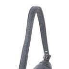 Fendi Mamma Bucket FF Leather Canvas Shoulder Bag Hand Gray — view 2