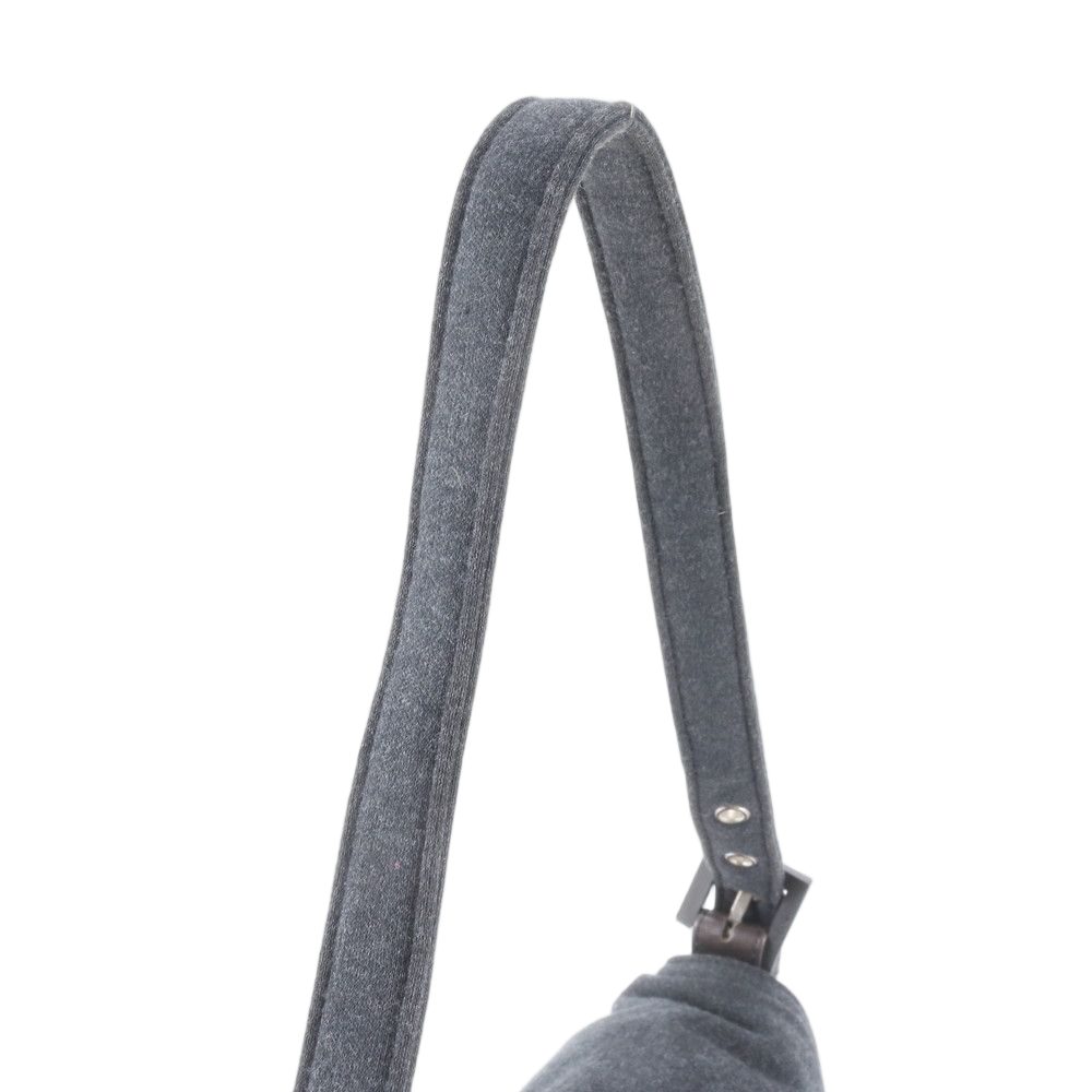 Fendi Mamma Bucket FF Leather Canvas Shoulder Bag Hand Gray — view 2