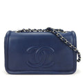Chanel Shoulder Bag Quilted Caviar Leather Navy Silver Hardware Decacoco W Chain