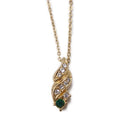 Christian Dior Necklace Metal Rhinestone Gold Clear Green CD Logo Colored Stone