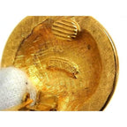 Fendi Ear Accessories Clip-on Round Earrings Gold Metal Roman God Janus — view 2