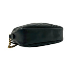 Gucci GG Marmont Logo Quilted Leather Chain Mini Shoulder Bag Pochette Black — view 7