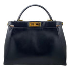 Fendi 8 Bn226 Peekaboo Medium Black Shoulder Bag Gold Hardware — view 2