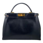 Fendi 8 Bn226 Peekaboo Medium Black Shoulder Bag Gold Hardware — view 2