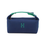Hermes Pouch Bric-a-Brac PM Marine Silver Canvas Case