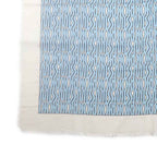 Dior Shawl Logo Light Blue Ivory Wool Cashmere Silk Large Fringe — view 4
