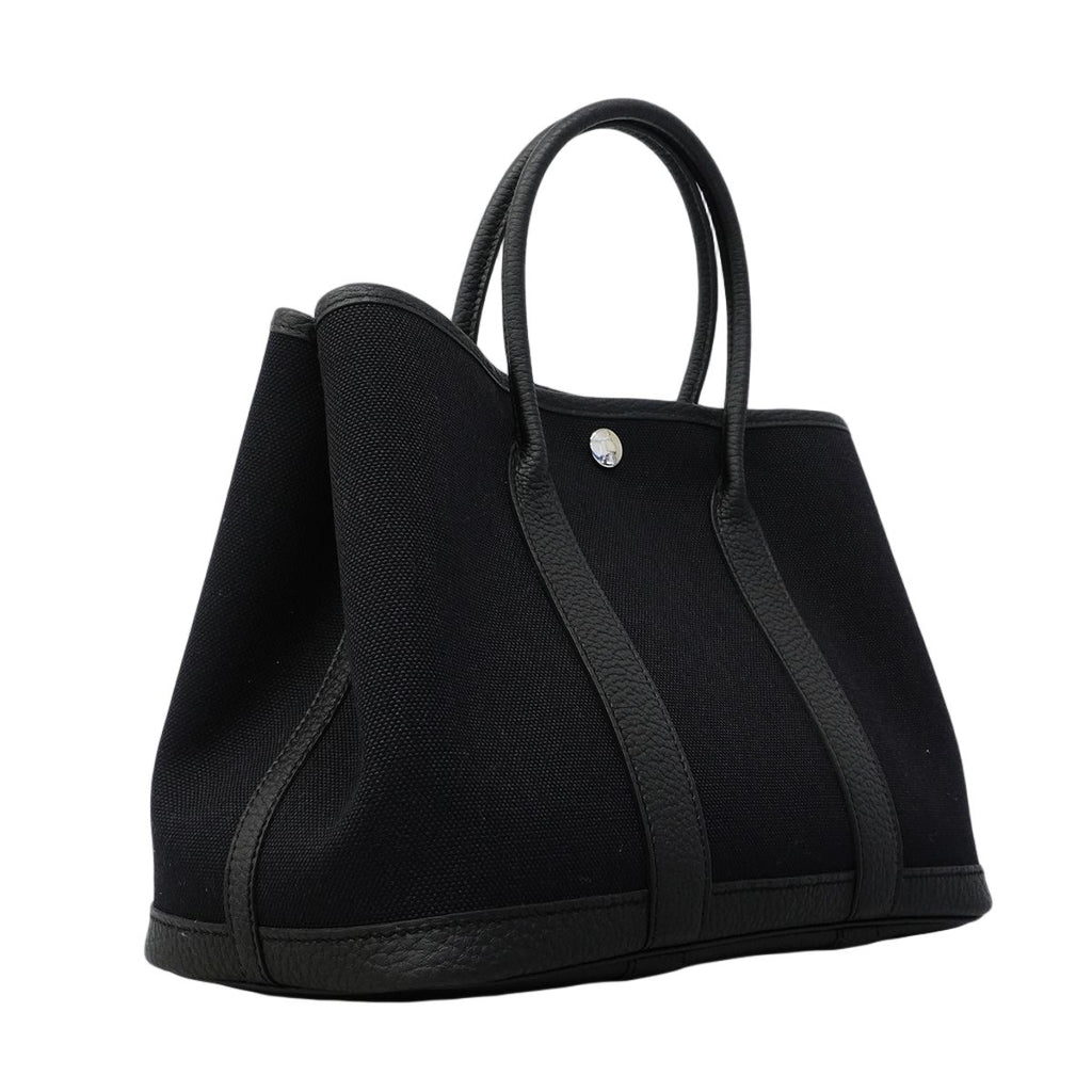 Hermes Tote Garden Party TPM Toile Military Black Silver — view 2