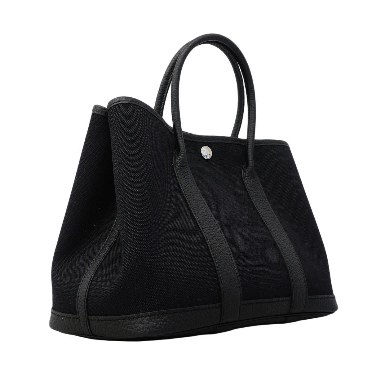 Hermes Tote Garden Party TPM Toile Military Black Silver — view 2