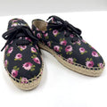 Prada Gabardine Espadrille Sneakers Black Pink Canvas 36.5