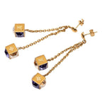 Louis Vuitton Boucle Doreille Pandan Gambling Earrings Gold Multicolor Plated