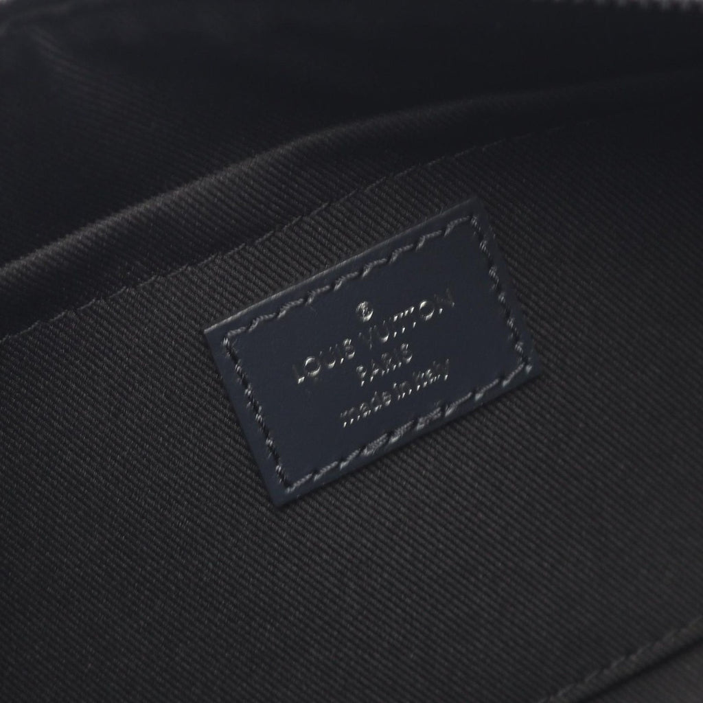 Louis Vuitton Handbag Soft Porochon PM Blue Moon Black Leather — view 4