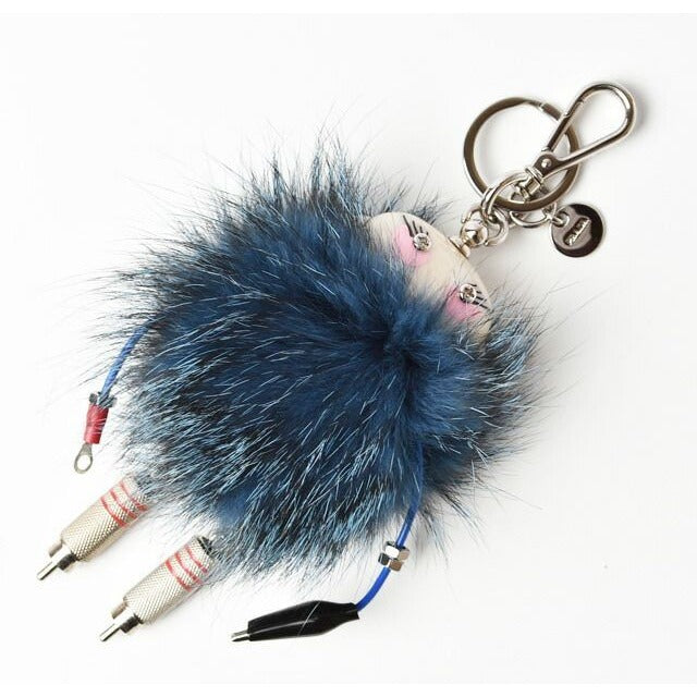 Prada Key Ring Holder Trick Nancy Robot Blue Multi
