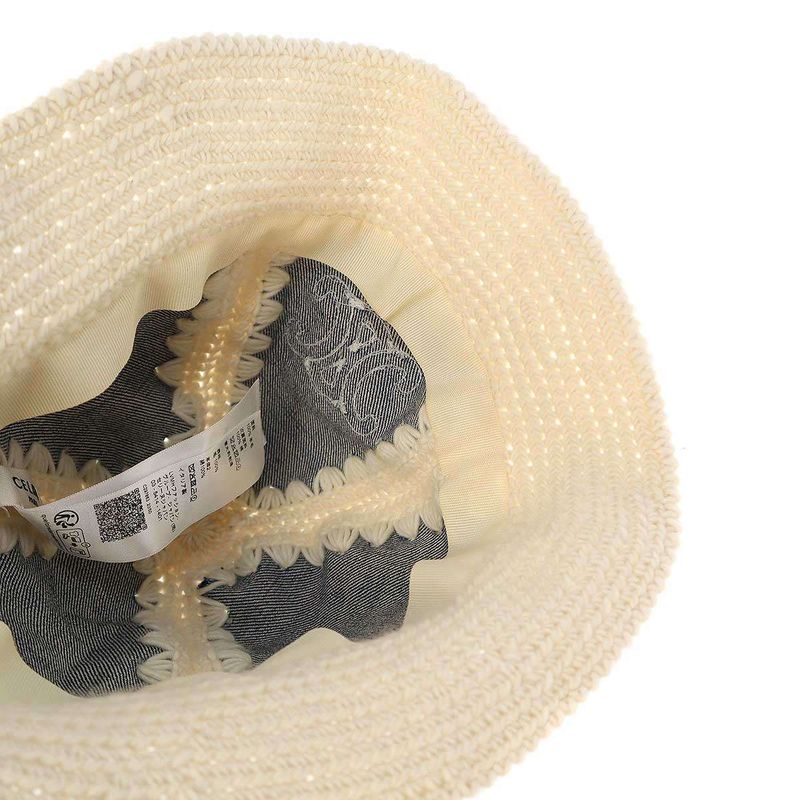 Celine 24 SS Triomphe Bucket Hat Crocheted Wool and Denim — view 6