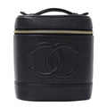 Chanel Bag Vanity Handbag Caviar Leather Black Gold Hardware