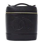 Chanel Bag Vanity Handbag Caviar Leather Black Gold Hardware