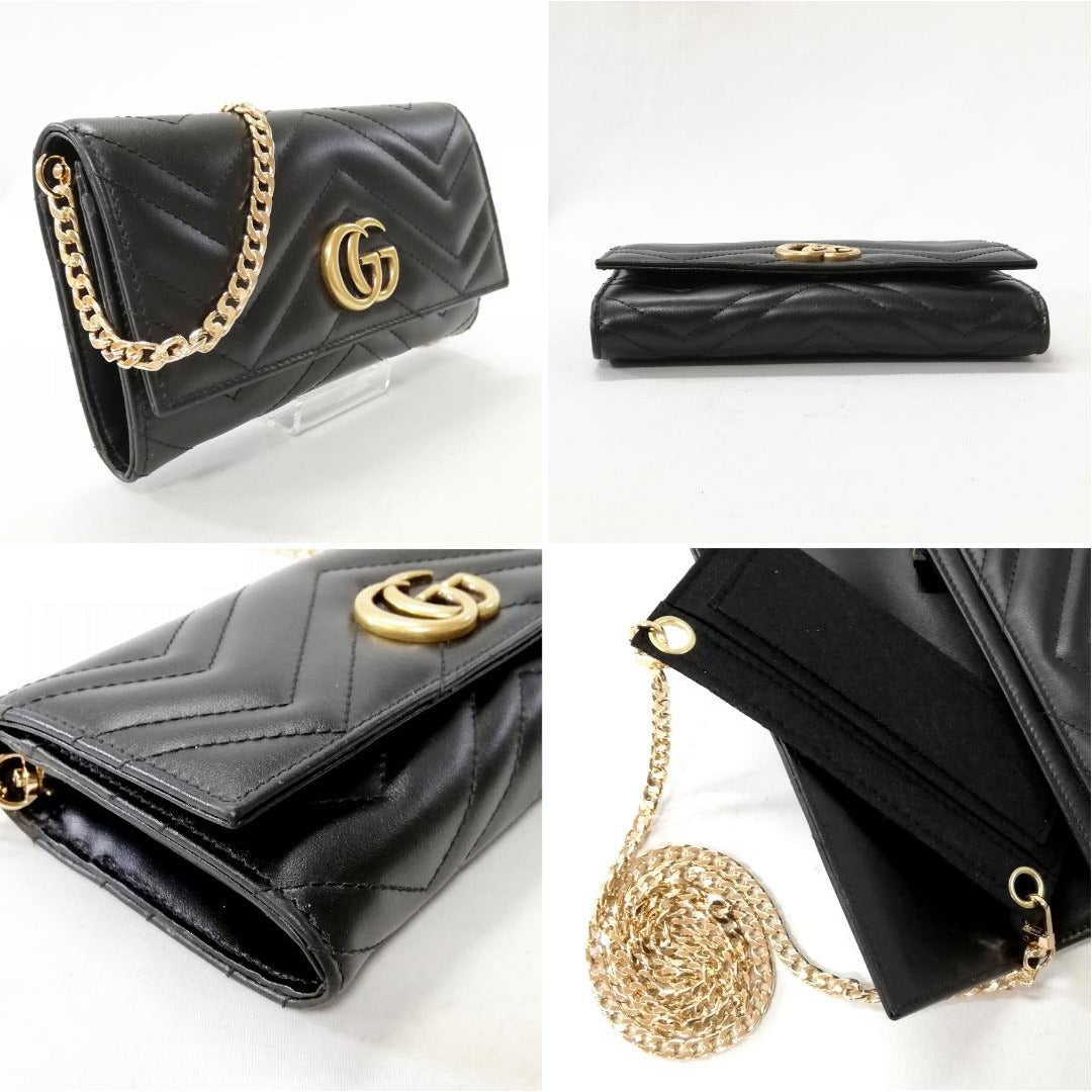 Gucci GG Marmont Bifold Wallet Leather Black — view 3