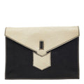 Saint Laurent Bicolor Clutch Back Second White Black Leather