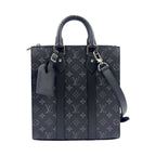 Louis Vuitton Sac Plat Cross 2-Way Shoulder Leather Black Handbag Silver