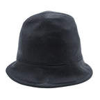 Hermes Lambskin Bucket Hat Short Brim Leather Hat 58 cm Black