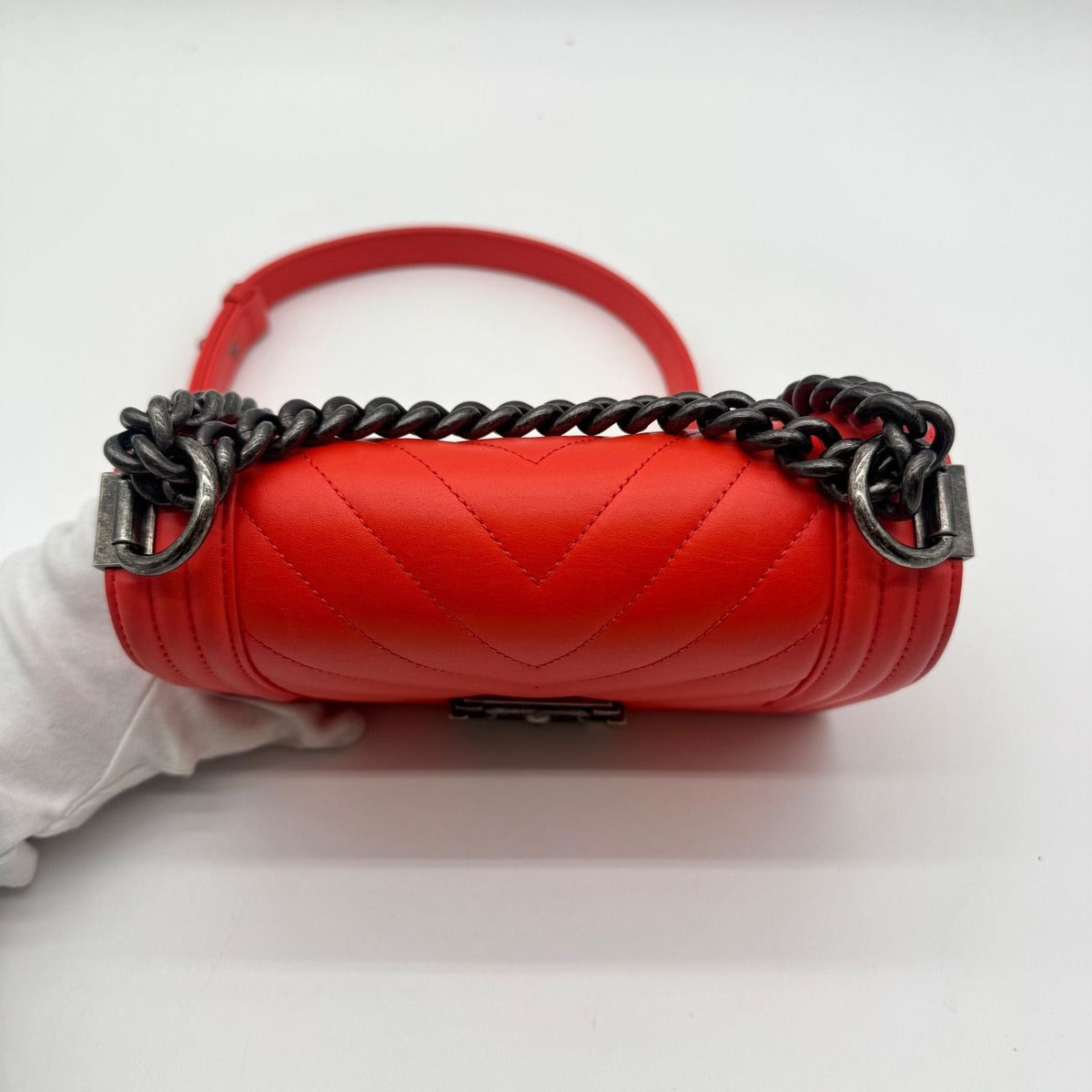 Chanel Shoulder Bag Stitch CC Logo Silver with Shield Card — view 5