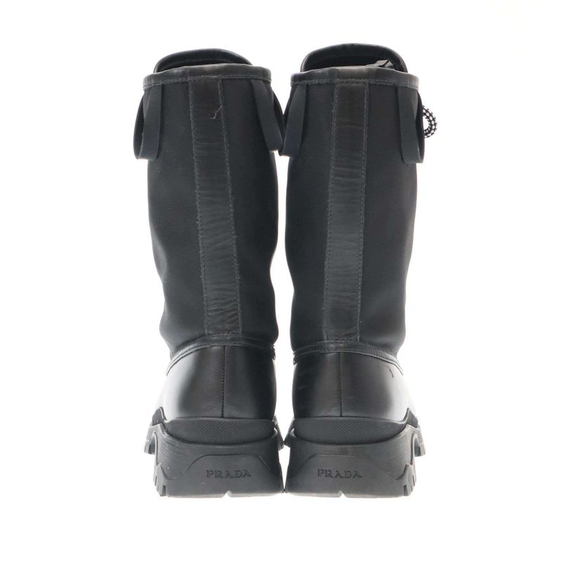 Prada Rodeo Leather Technical Nylon Boots Black 36 1 2 — view 3