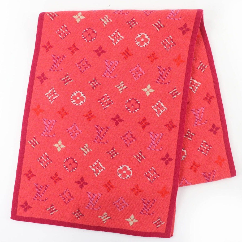 Louis Vuitton Echarpe Pop Monogram Wool Cashmere Knit Scarf Multicolor