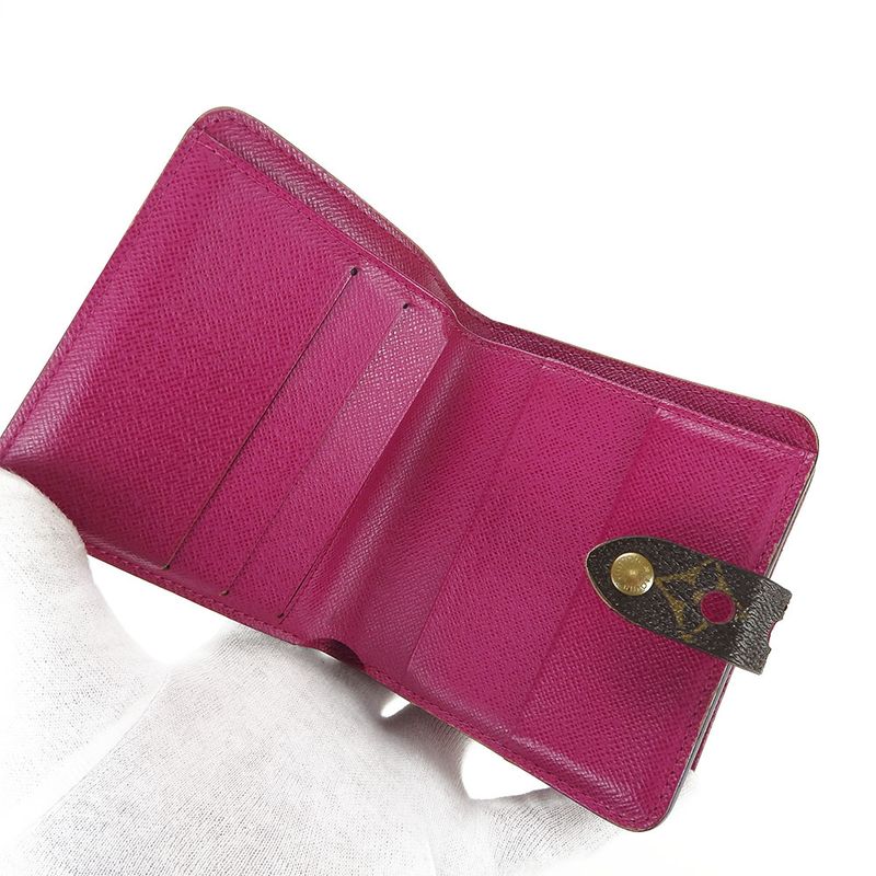 Louis Vuitton Bifold Wallet Monogram Perfo Fuchsia Brown Gold Hardware — view 5