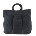 Prada Tessuto Nylon Triangle Logo Leather Boston Bag