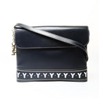 Saint Laurent Yves Shoulder Bag YSL Cut Logo Leather