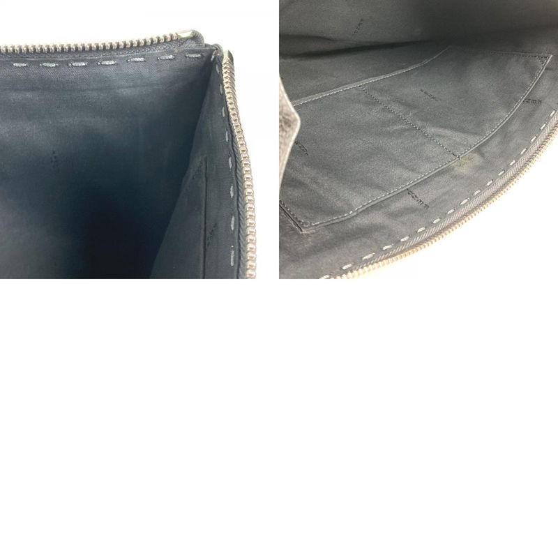 Fendi Clutch Bag Celeria Logo Leather Black — view 9