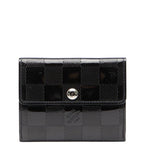 Louis Vuitton Damier Vernis Lladro Coin Case Card Black Patent
