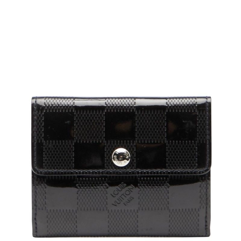 Louis Vuitton Damier Vernis Lladro Coin Case Card Black Patent