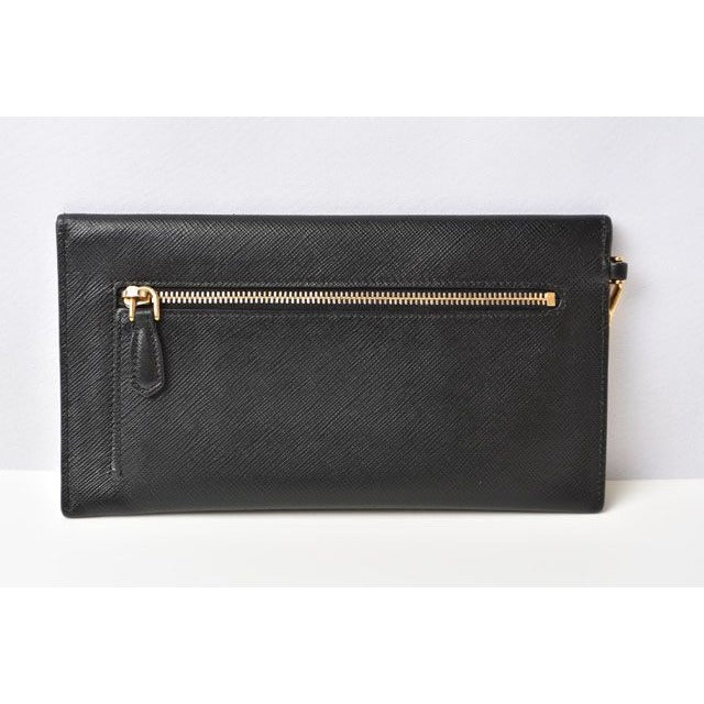 Prada Wallet Chain Long 1 Mf002 Saffiano City Nero Black — view 2