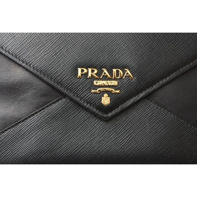 Prada Wallet Chain Long 1 Mf002 Saffiano City Nero Black — view 4