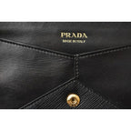 Prada Wallet Chain Long 1 Mf002 Saffiano City Nero Black — view 5