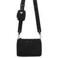 Prada 2 Vh113 Nylon Shoulder Bag with Triangle Plate Mini Pouch