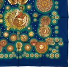 Hermes Scarf Silk Carre 90 le Roy Soleil Sun King Navy — view 5