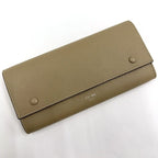 Celine Large Flap Multi Function Wallet Beige Leather