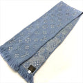 Louis Vuitton Monogram Shine Echarpe Logo Mania Scarf Blue