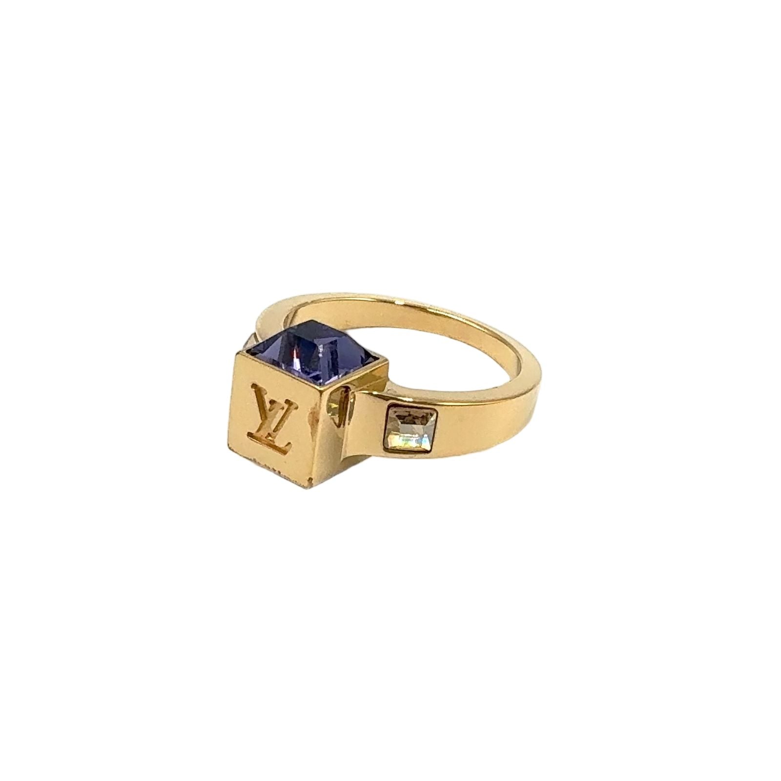 Louis Vuitton Bague Gambling Glass Clear Gold Purple Ring — view 2