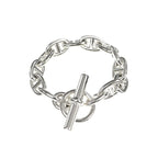 Hermes Chaine D'ancre MM 13 Frames AG 925 Silver Bracelet Bangle — view 2