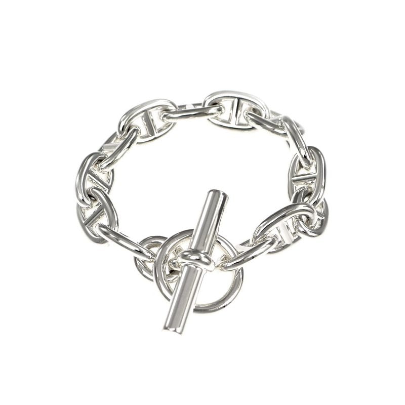 Hermes Chaine D'ancre MM 13 Frames AG 925 Silver Bracelet Bangle