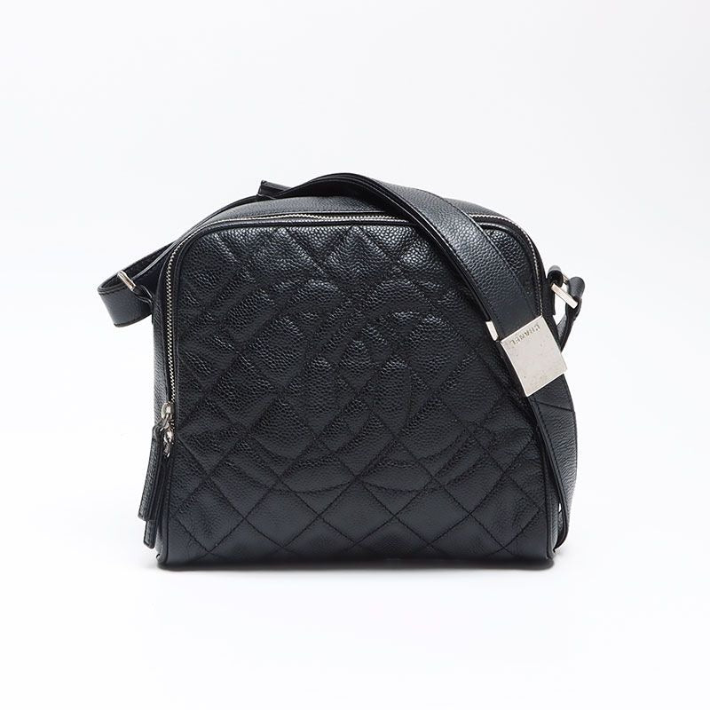 Chanel Shoulder Bag Caviar Leather CC Logo
