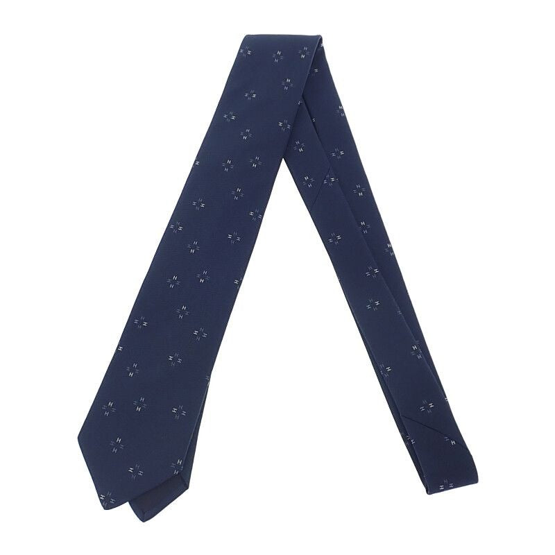 Hermes Silk Tie Petal T-02 Navy