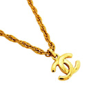 Chanel Necklace Vintage CC Logo Gold Plated — view 2