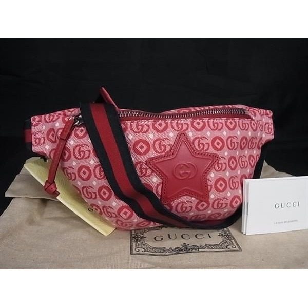 Gucci Children Sherry Line Canvas Belt Bag Red
