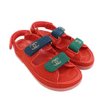 Chanel Sports Sandals Red Multicolor 36 Leather CC — view 9