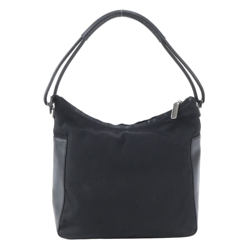 Gucci Leather Canvas Shoulder Bag Hand Black